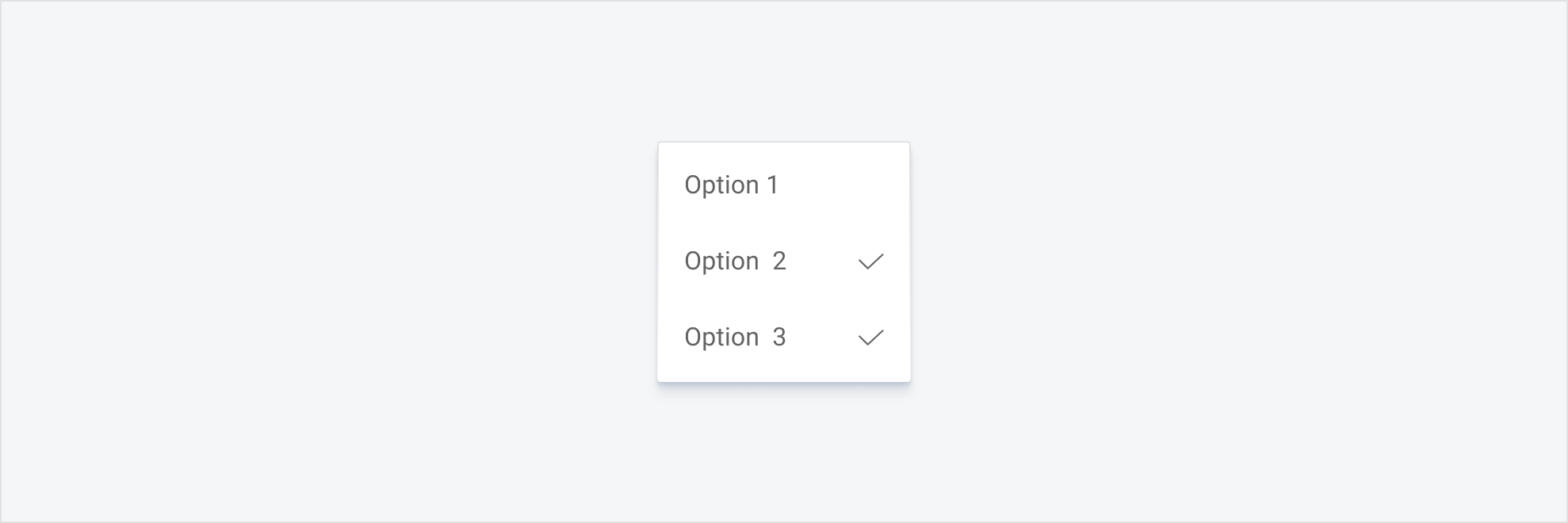 An action menu with selectable options in a list.