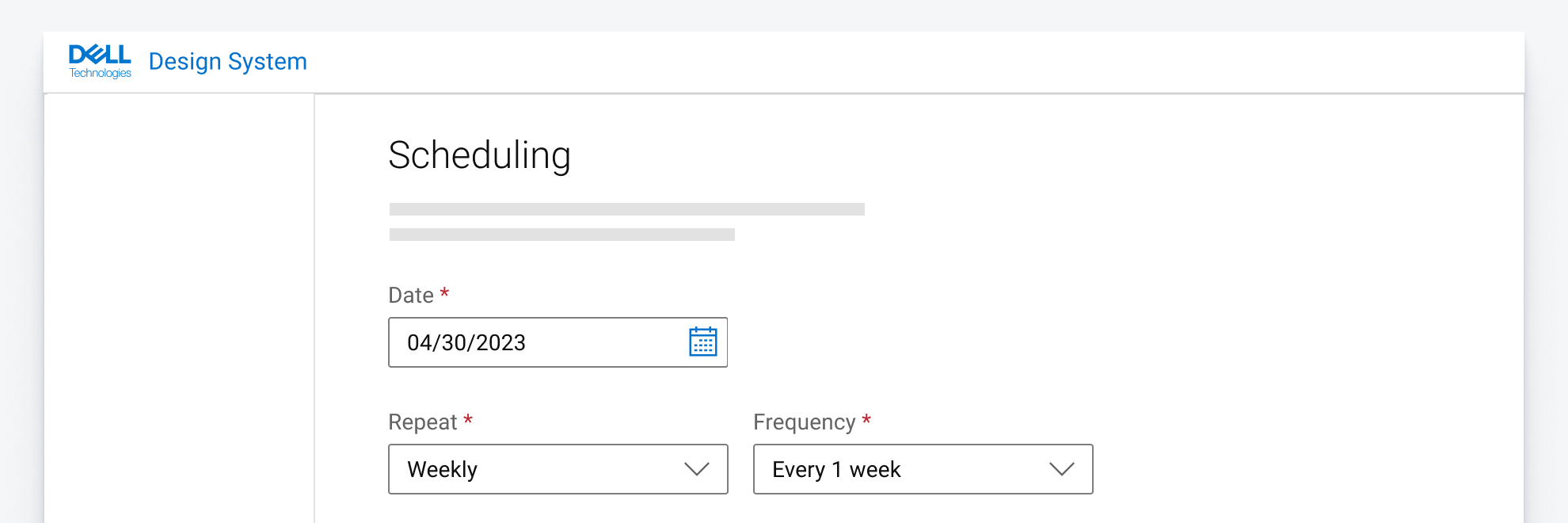 Date Picker - Dell Design System
