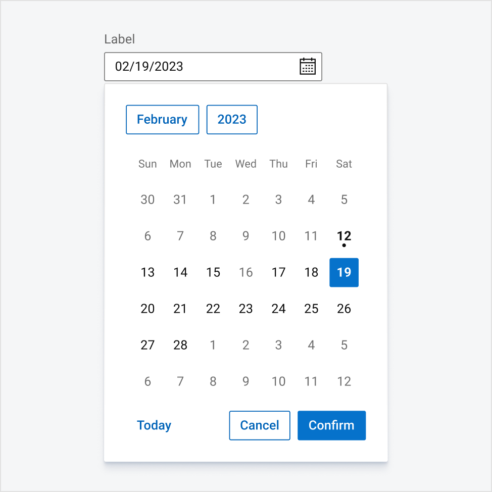 Date Picker - Dell Design System