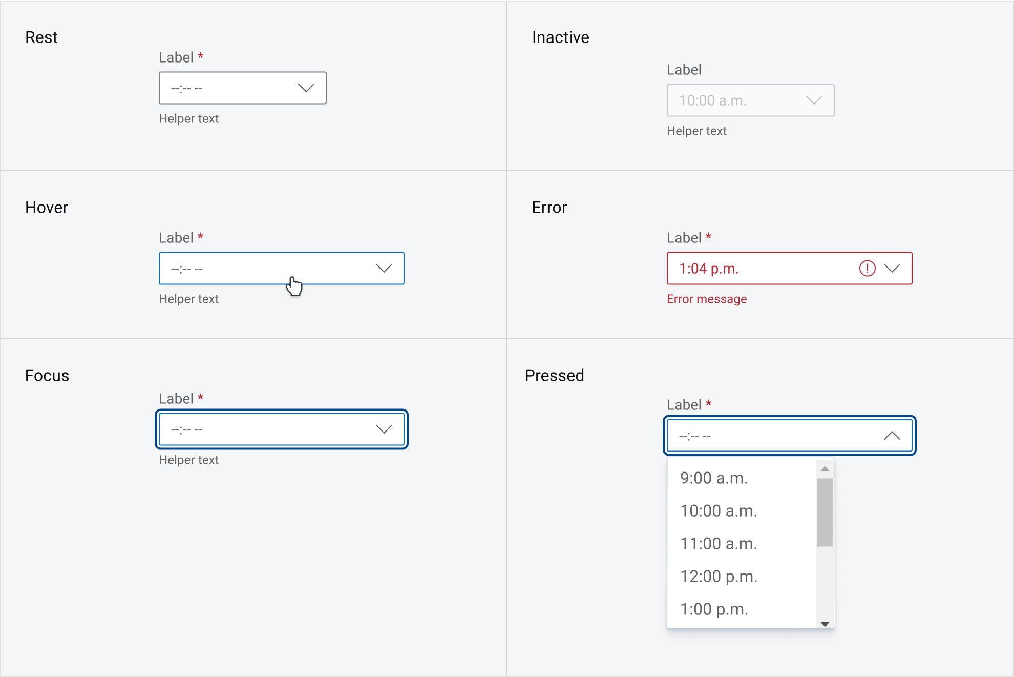 Time Picker - Dell Design System