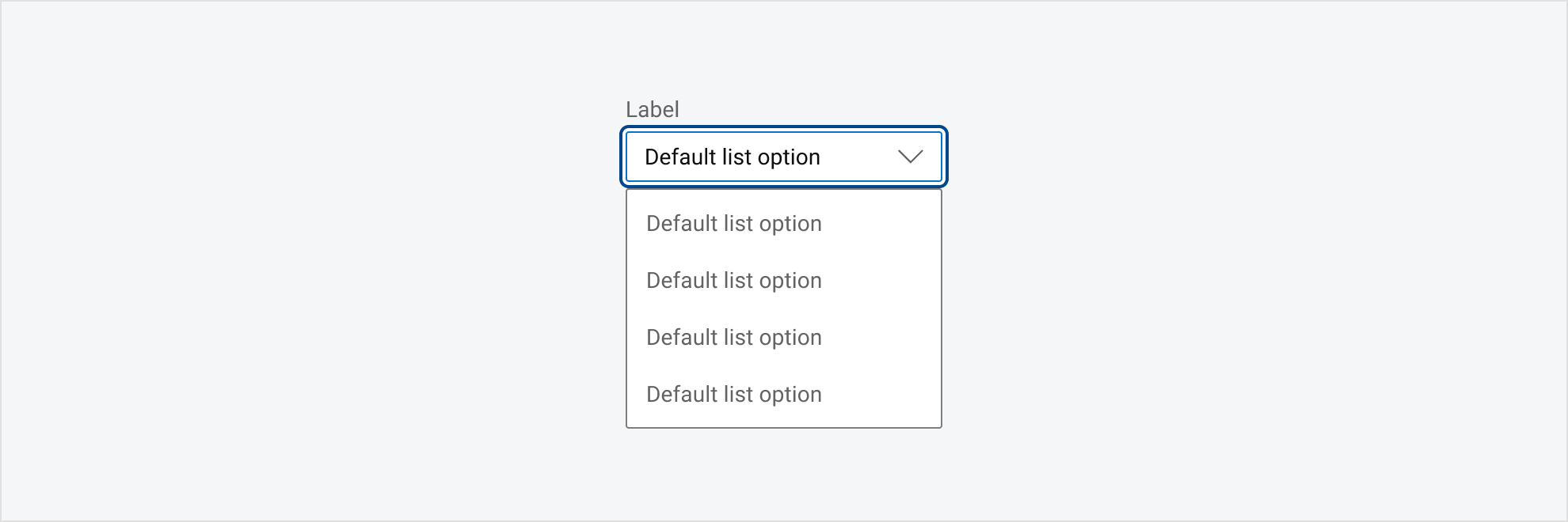 An example of a browser-styled menu for the select component.