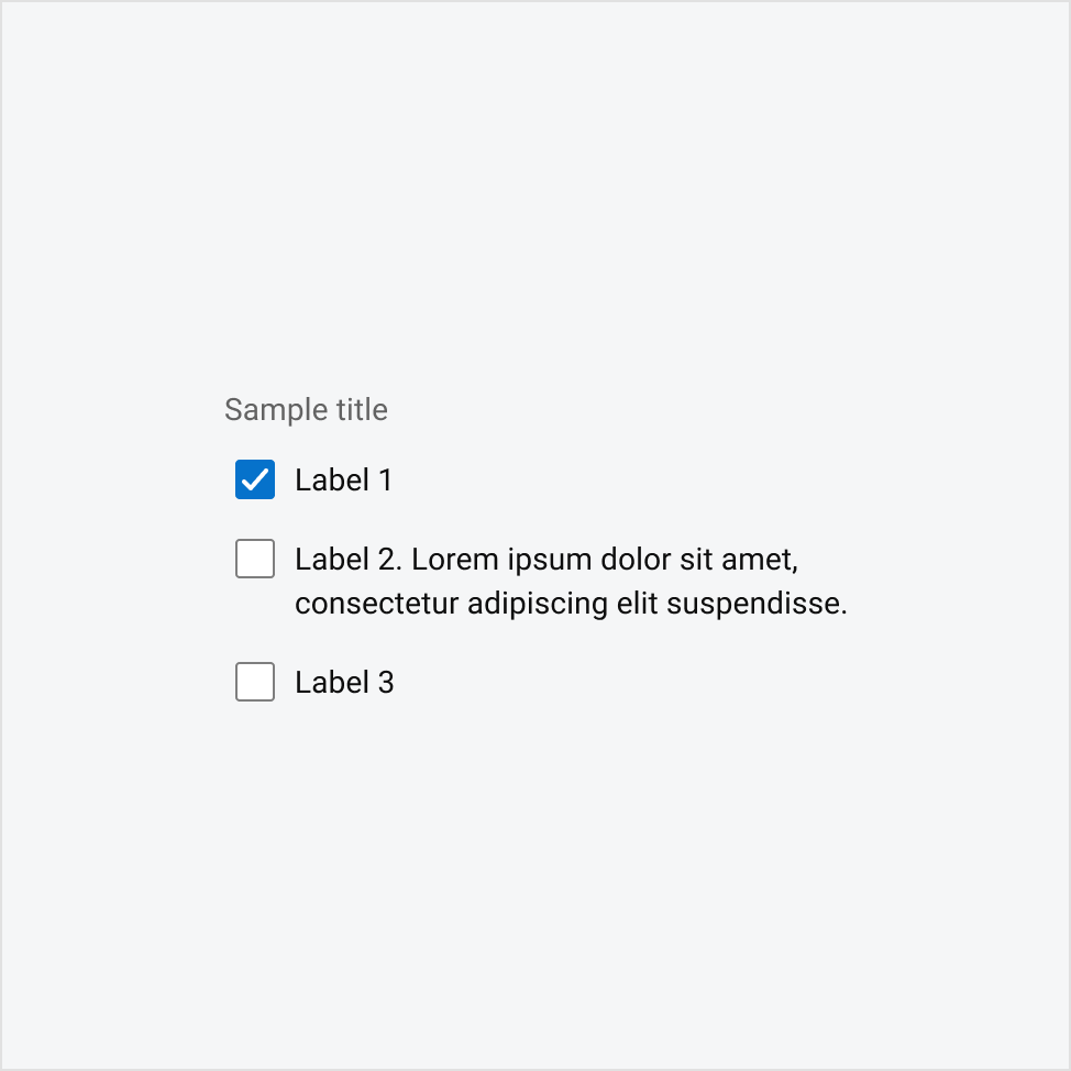 Checkbox group with text wrapping.