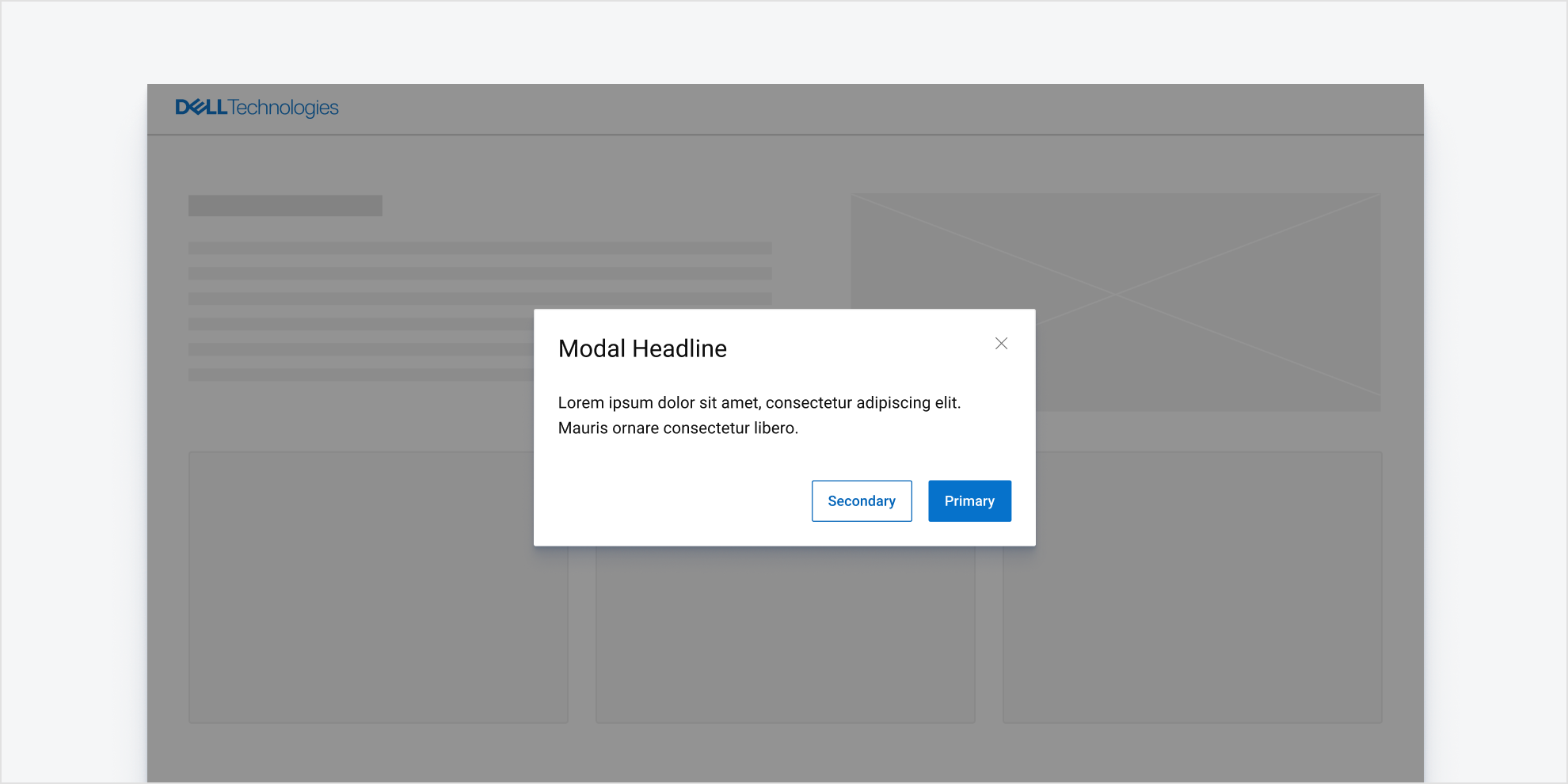 Modal with background overlay.