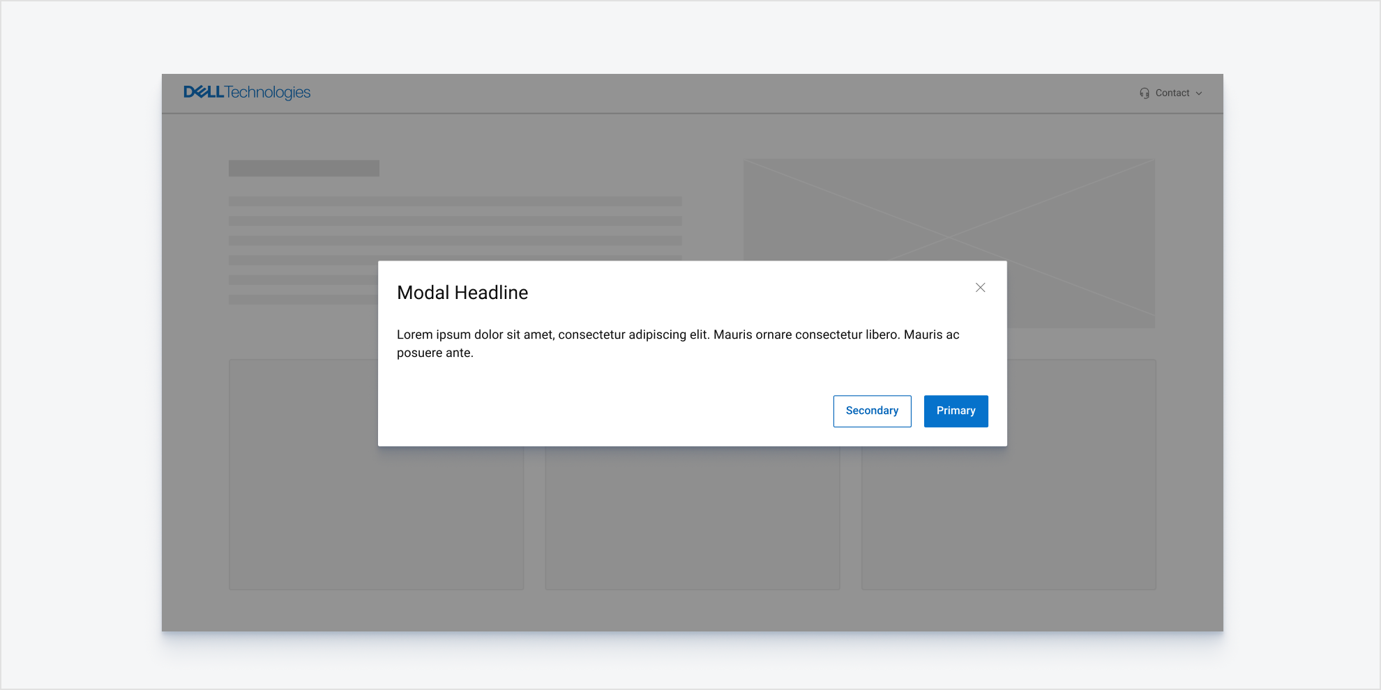 Large modal centered on an extra-large screen.