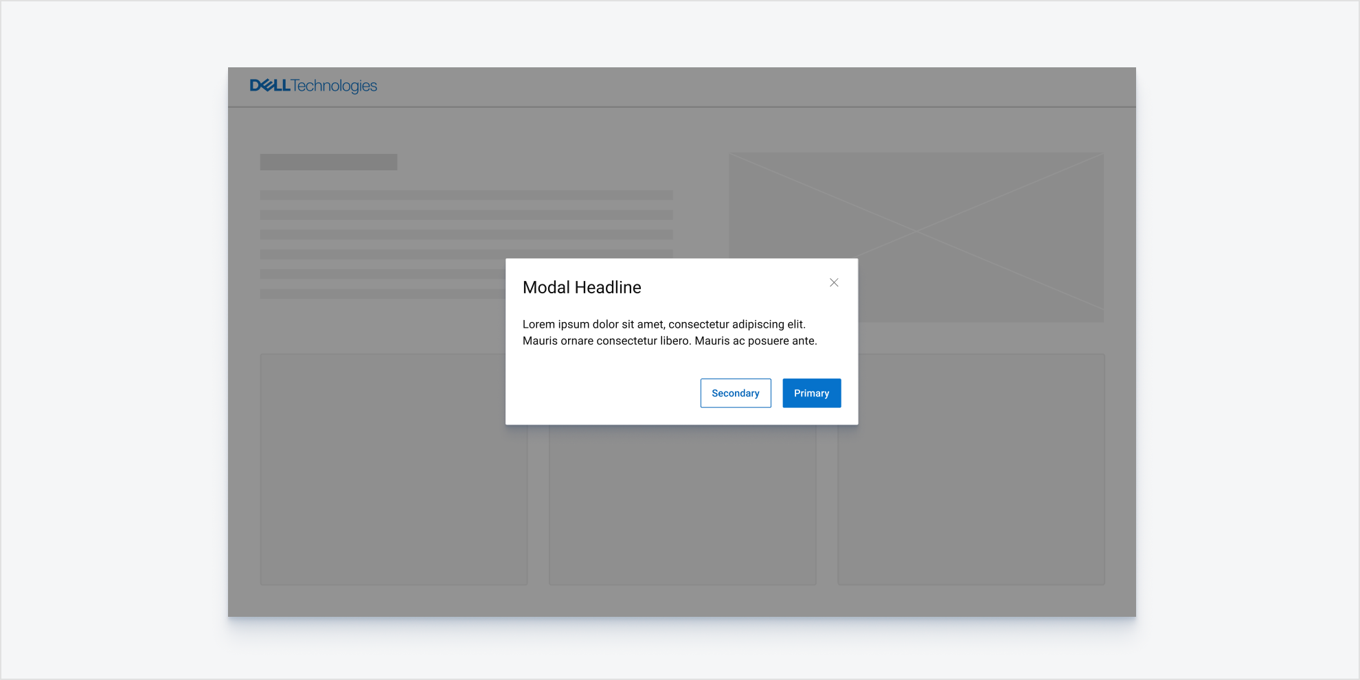 Modal centered on a medium or large screen.