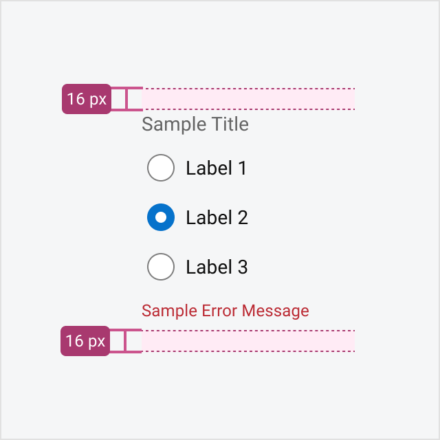 Small radio button group margins