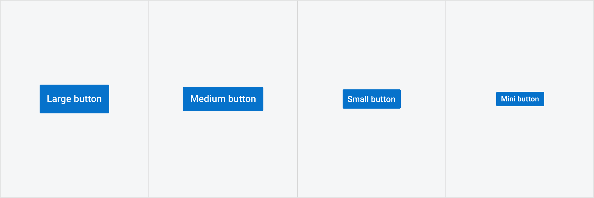 Image showing the 4 button sizes: large, medium, small, and mini.