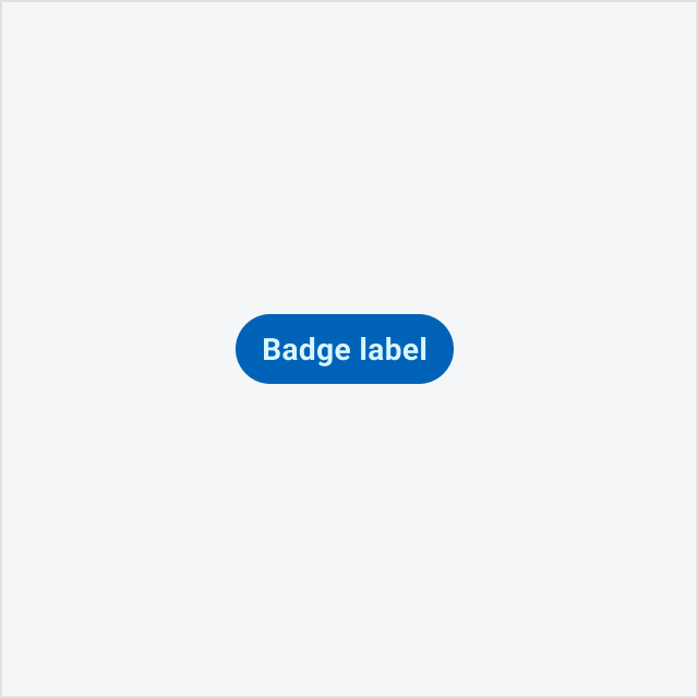 A large badge with label, "Badge label".