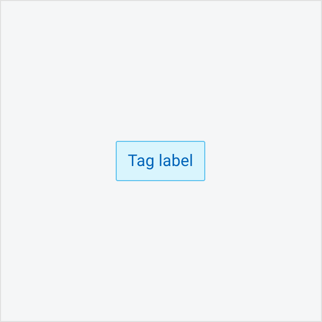 A large tag with label, "Tag label."