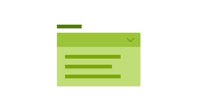 Dropdown visual asset representation