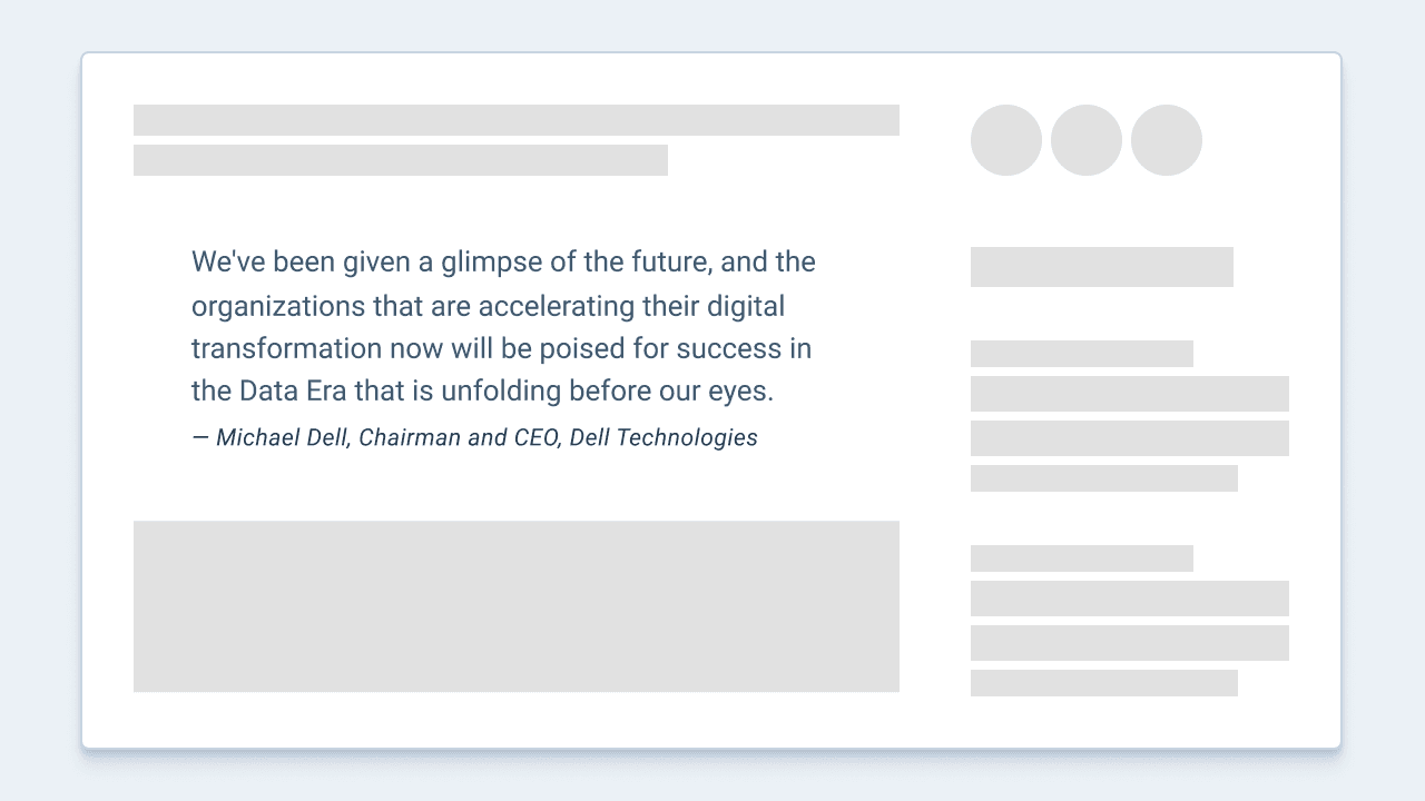 Blockquote visual asset representation