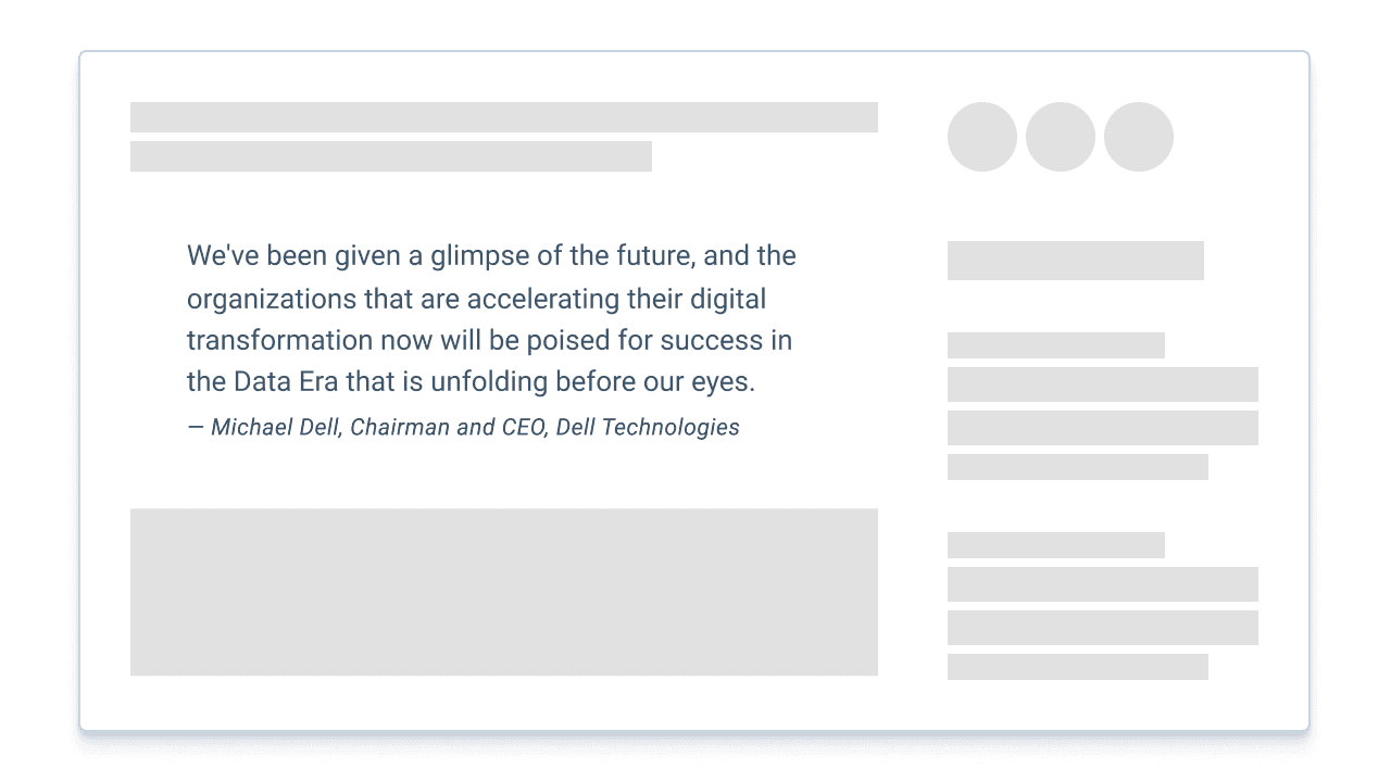 Blockquote visual asset representation