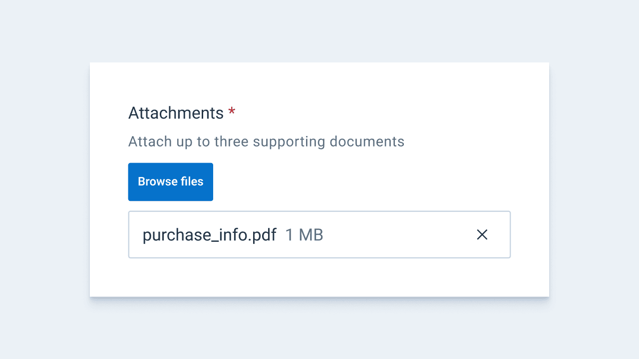 File input visual asset representation