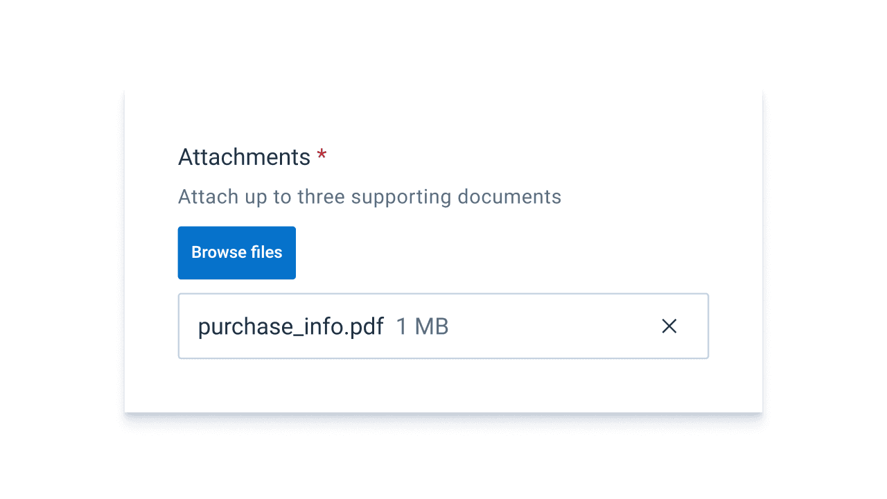 File input visual asset representation