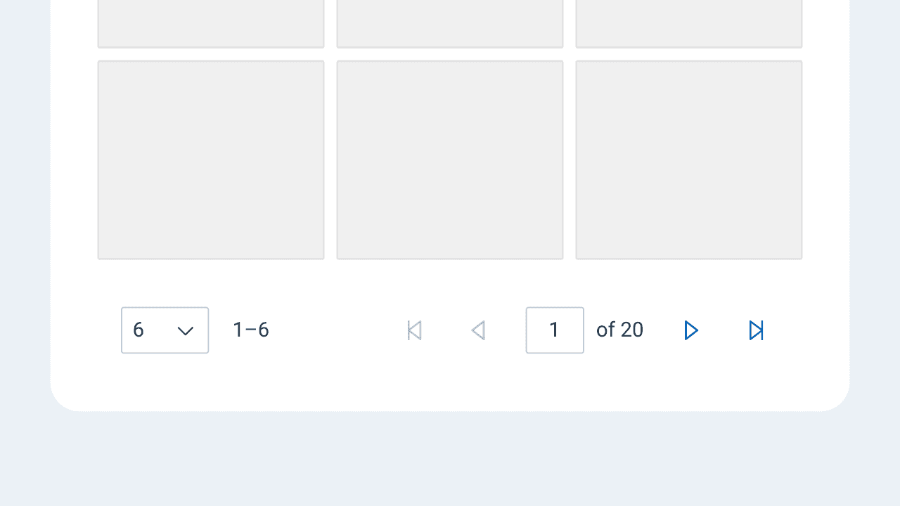 Pagination visual asset representation